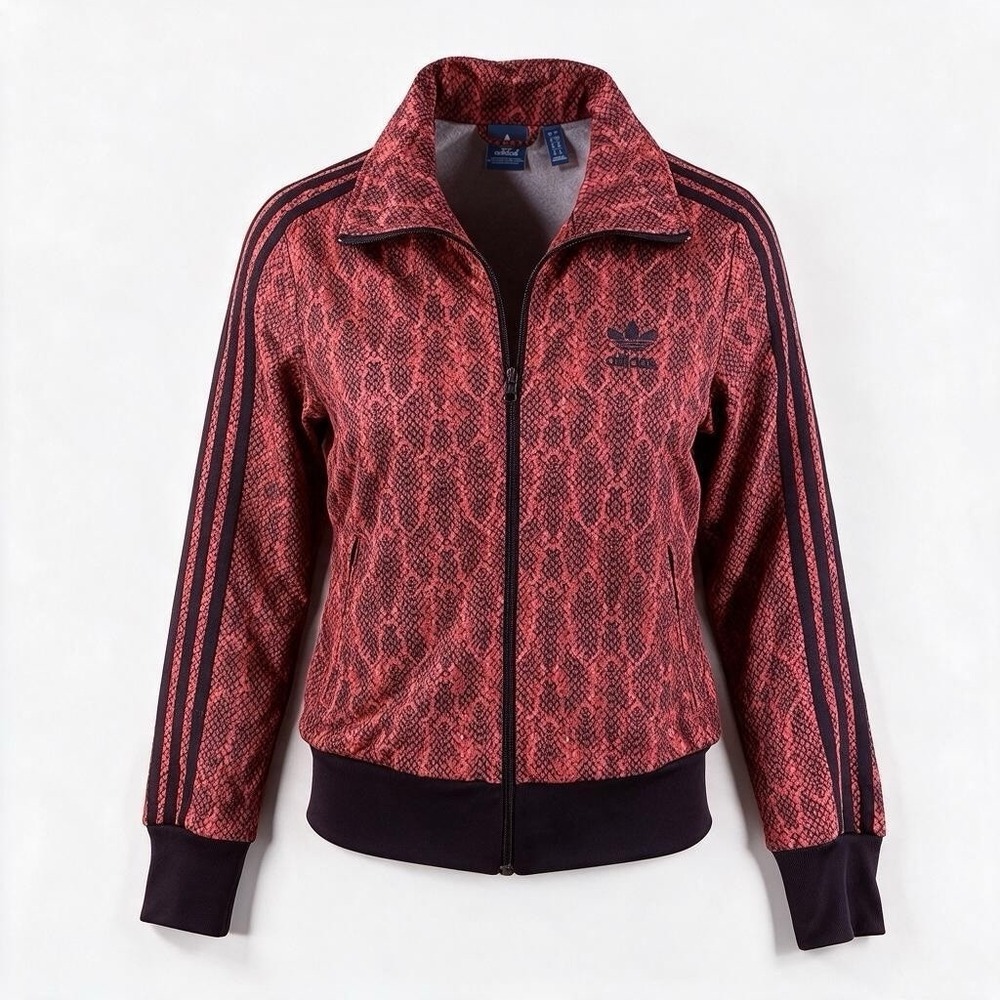 Adidas Originals Firebird Track Jacket S Red Black Snakeskin Streetwear RARE Y2K